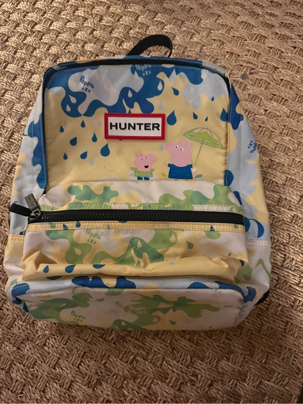 Hunter Yellow Kids Backpack with Blue and Green Accents